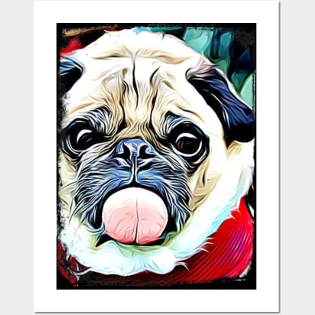 Pug Tongue Face Wall Art by swagmaven